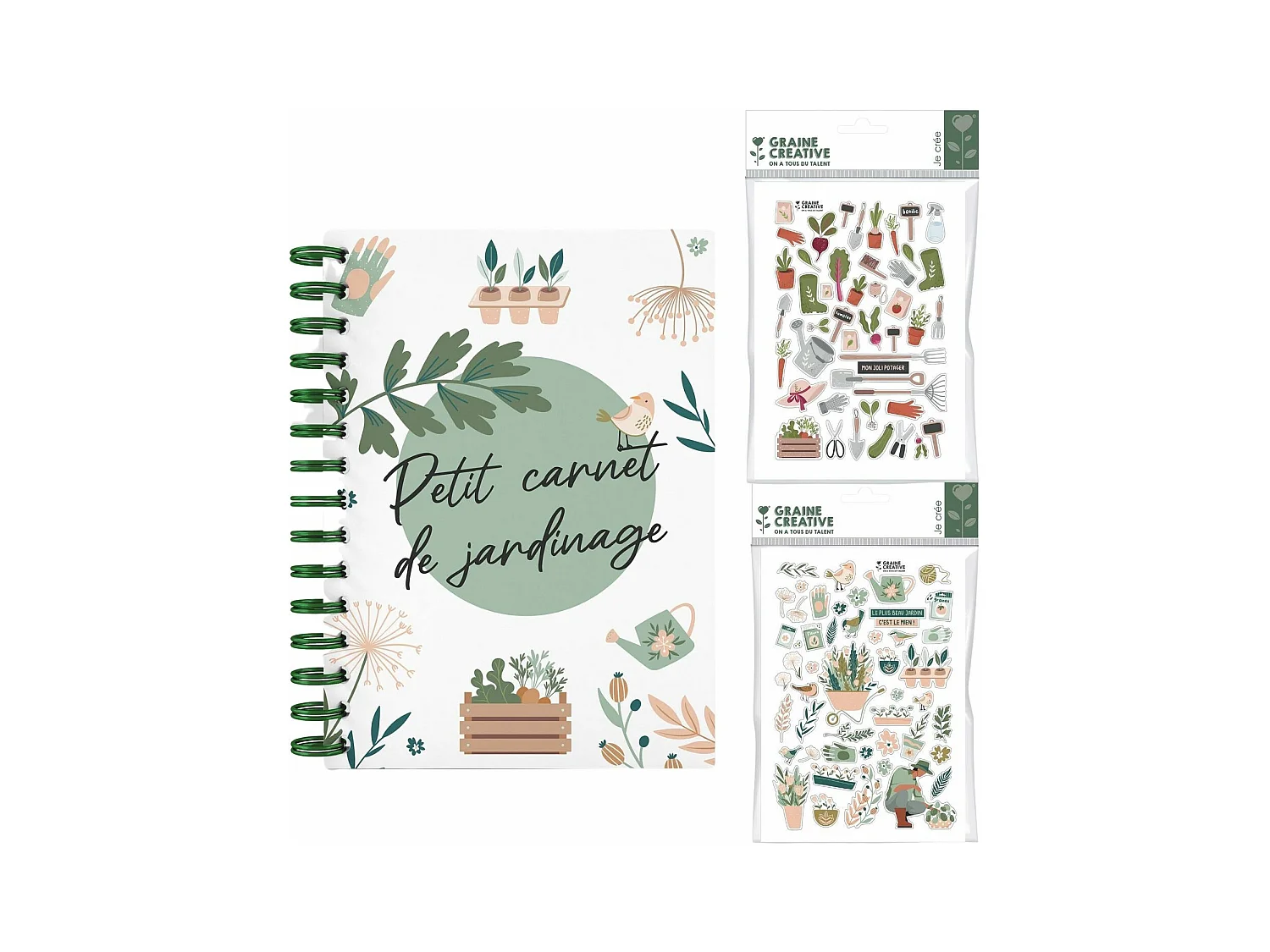 Cuaderno jardinería + pegatinas