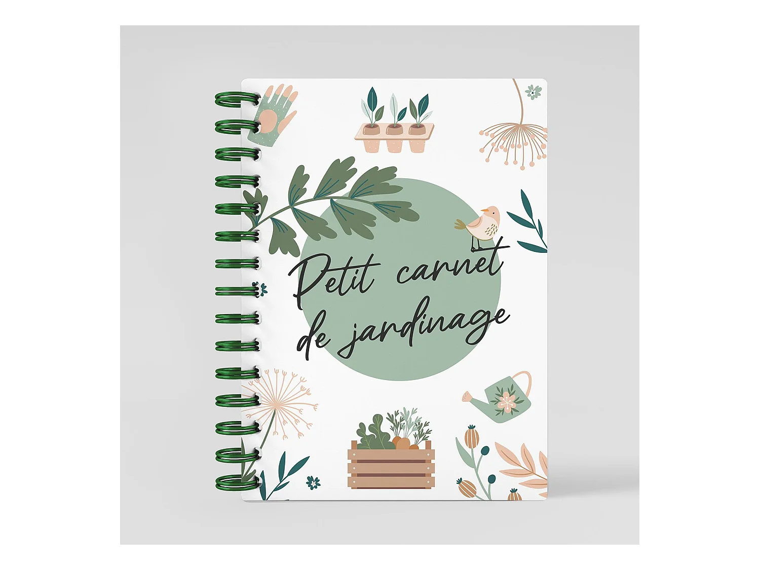 Cuaderno jardinería + pegatinas