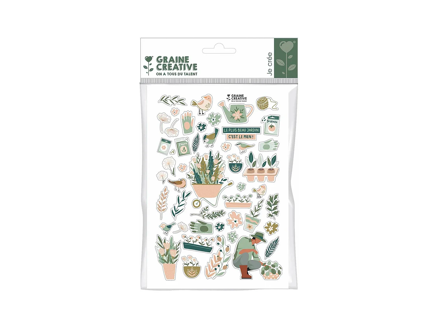 Cuaderno jardinería + pegatinas jardín