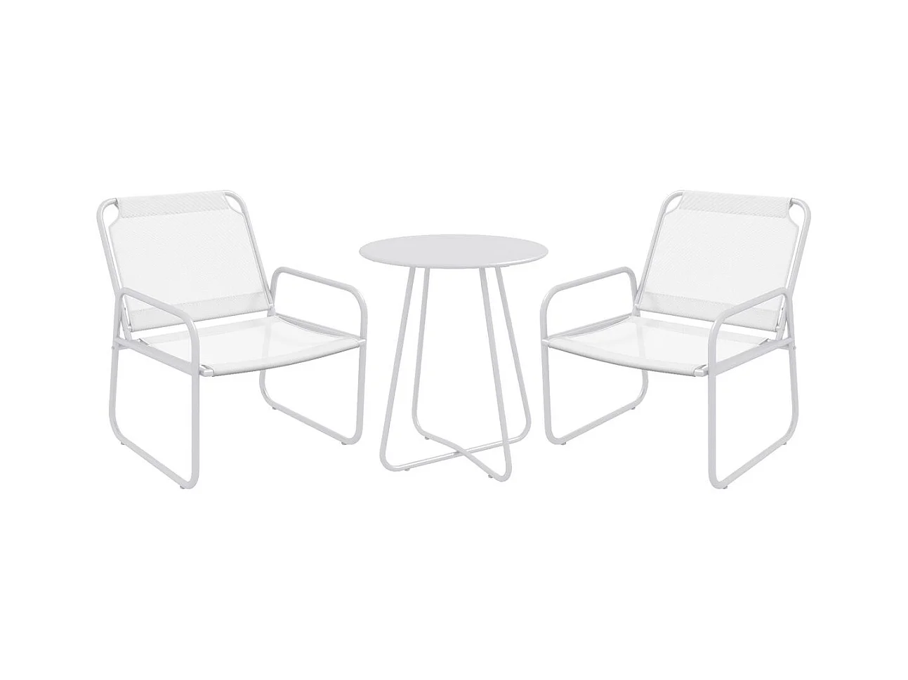 Conjunto de jardín Vega Baja Outsunny 2 sillas + 1 mesa blanco