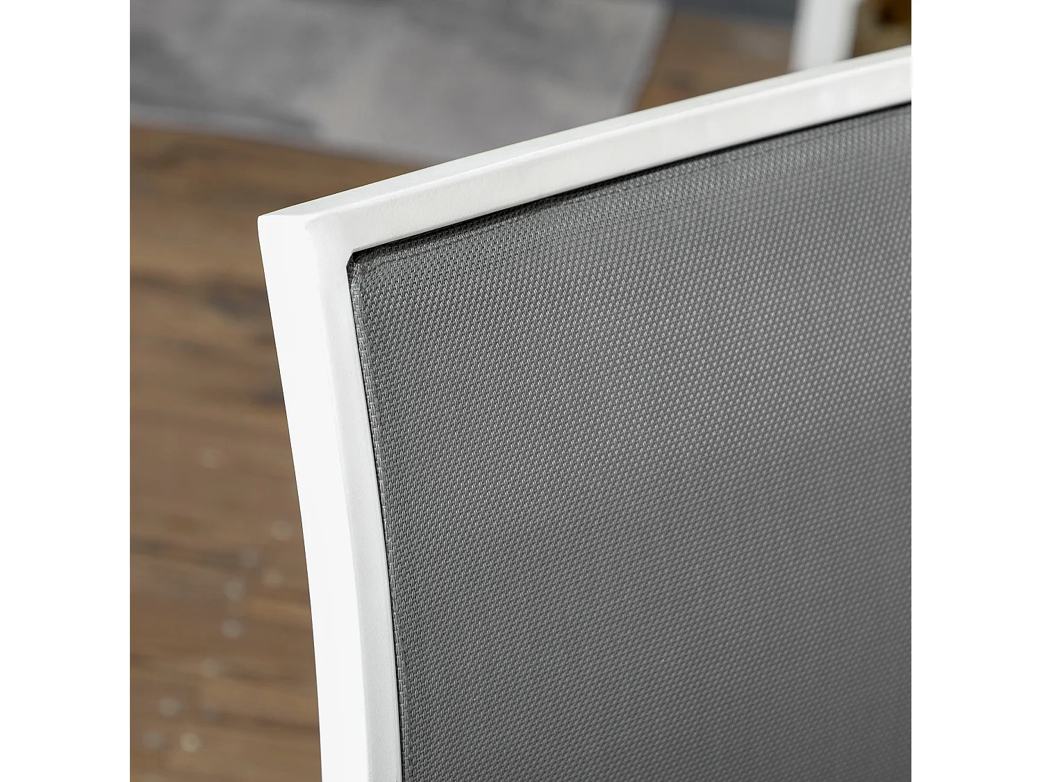 Conjunto de Jantar de Jardim Outsunny 7 Peças com Mesa Retangular e 6 Cadeiras Empilháveis Modernas