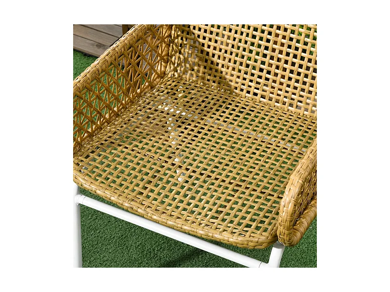 Conjunto de jardín Milán Outsunny 2 sillas + mesa natural