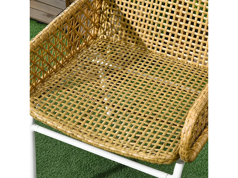 Conjunto de jardín Milán Outsunny 2 sillas + mesa natural