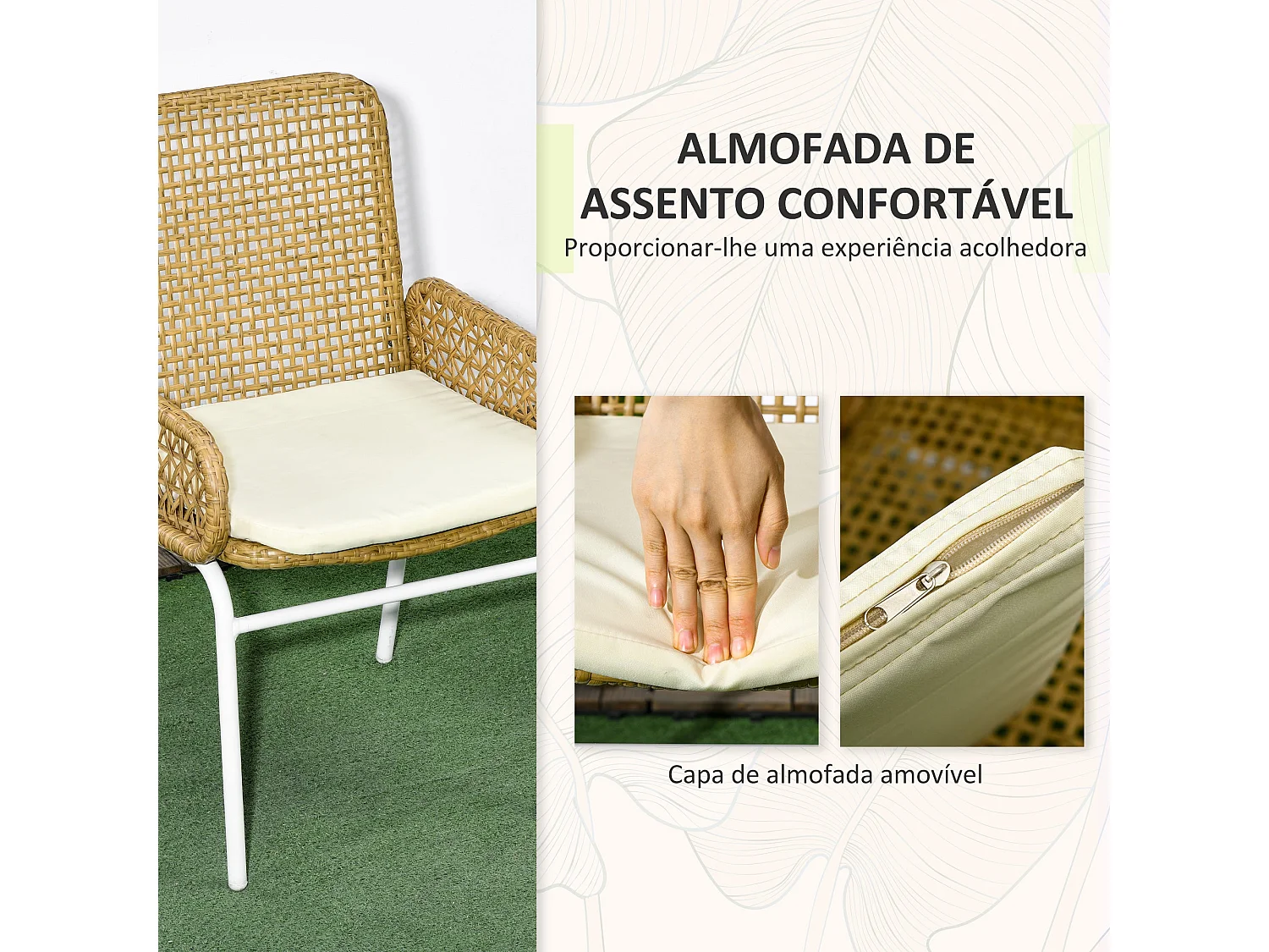 Conjunto Bistro de Mesa e Cadeiras para Exterior - 3 Peças Elegantes e Confortáveis