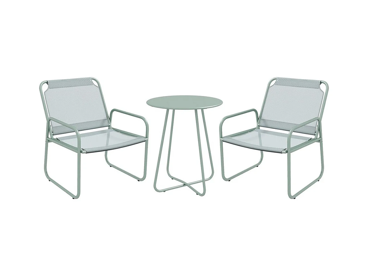 Conjunto de jardín Vega Baja Outsunny 2 sillas + 1 mesa verde