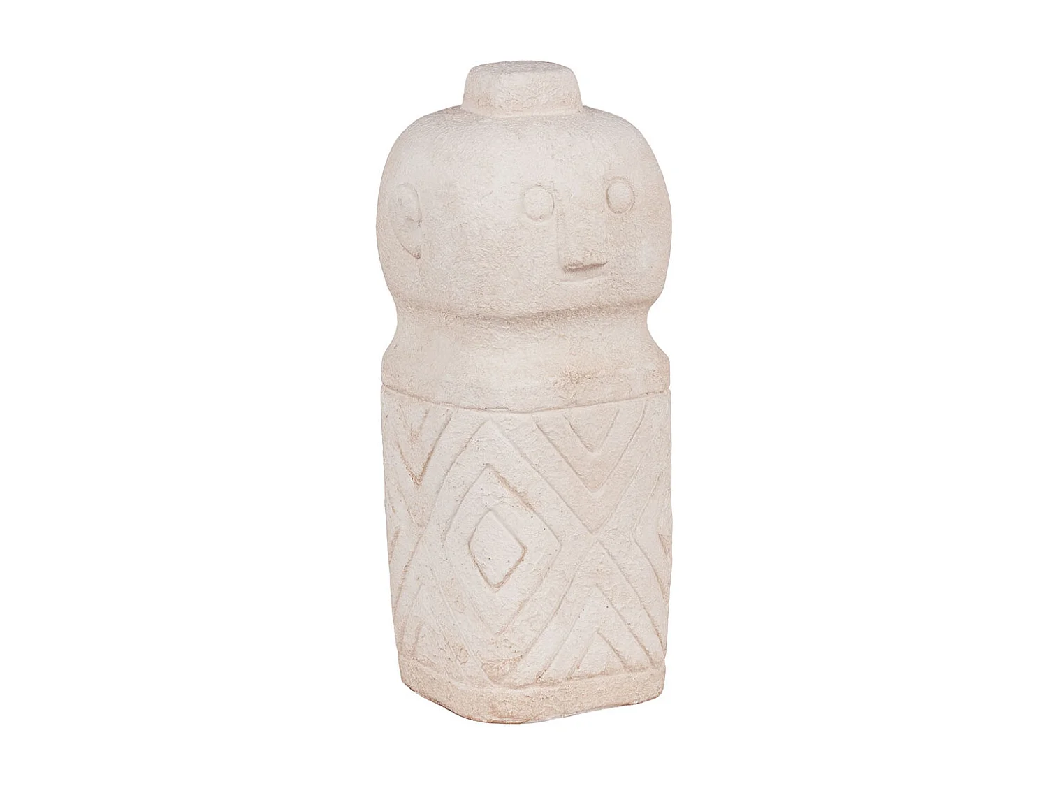 Decoración de cemento beige Estatuilla 6.5 x 6.5 x 15 cm