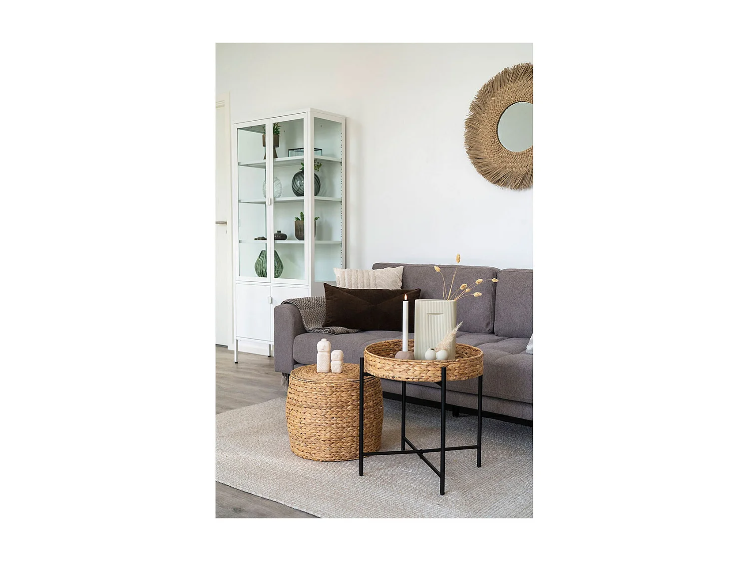 Decoración de cemento beige Estatuilla 6.5 x 6.5 x 15 cm