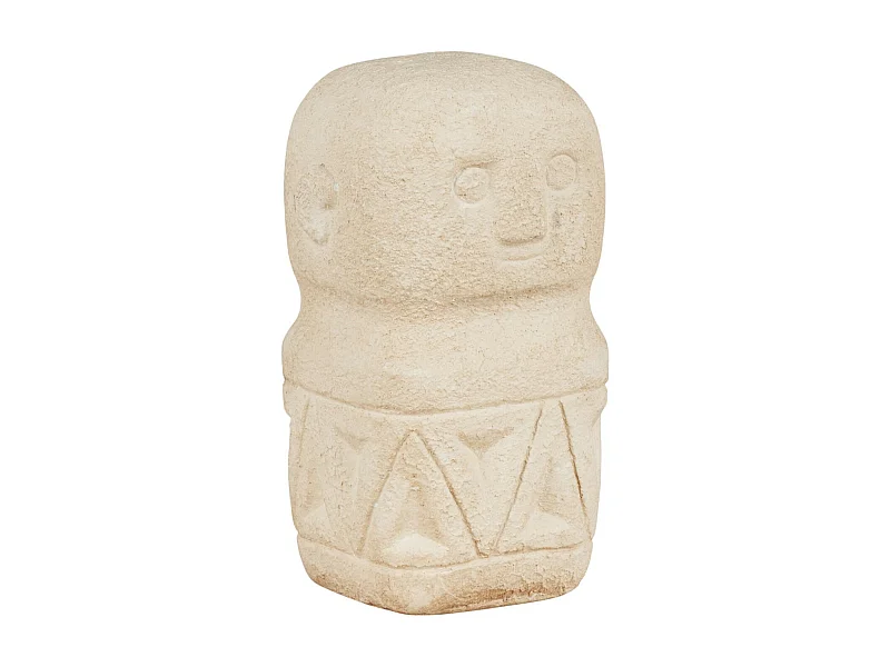 Statuette de décoration en ciment beige 5,5 x 5,5 x 10 cm