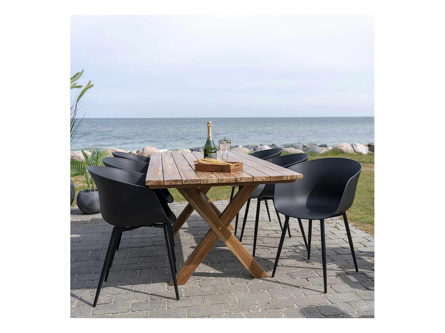 2 sillones de jardín negros RODA