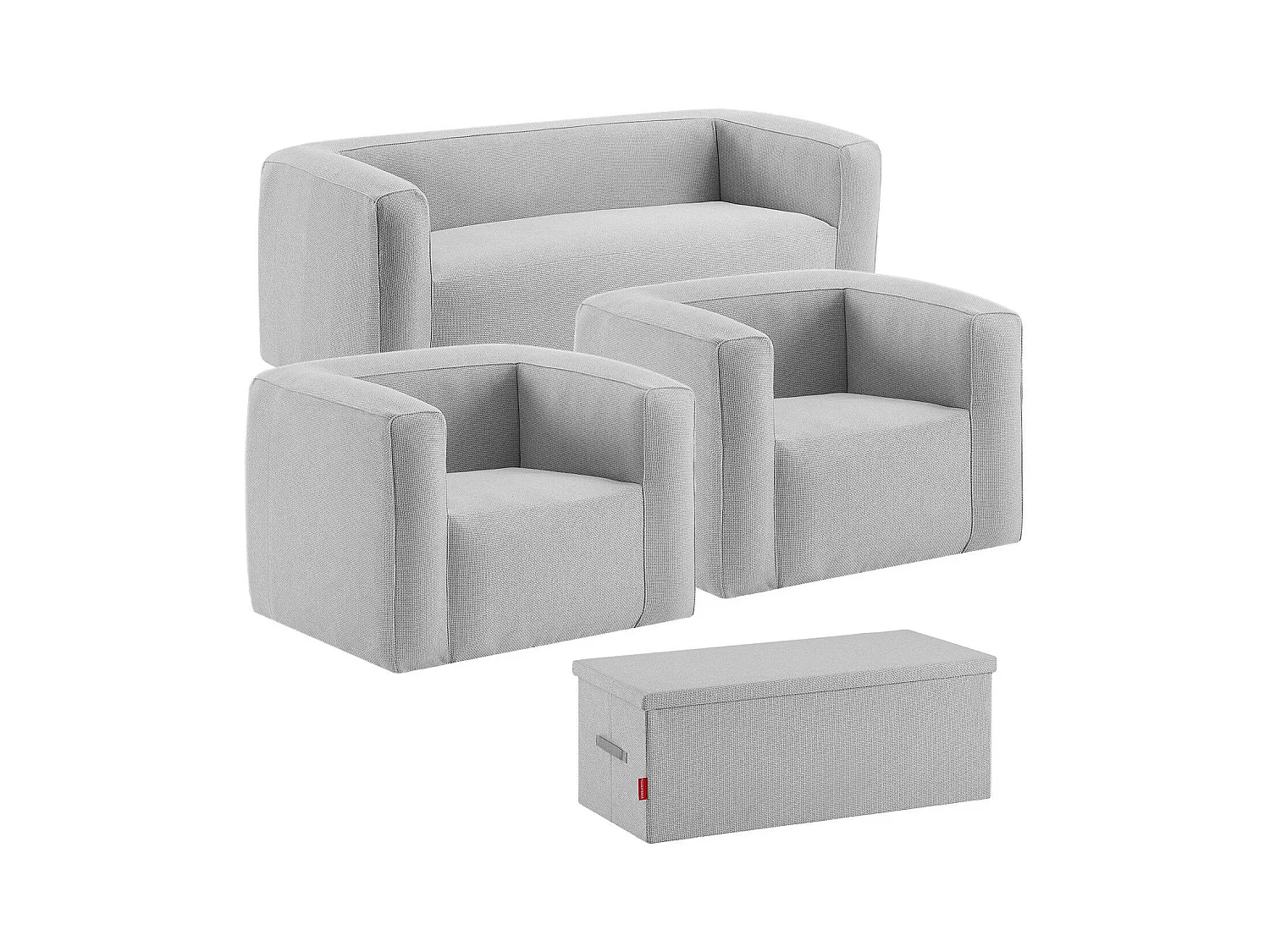 Salon gonflable 5 places - Terracotta - Intérieur et extérieur - Gris clair