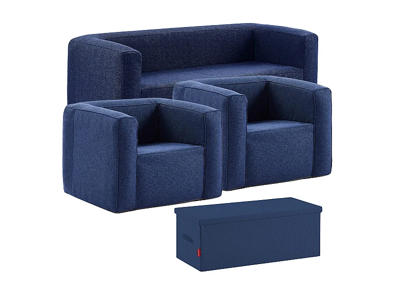 Salon gonflable 5 places - Terracotta - Intérieur et extérieur - Bleu