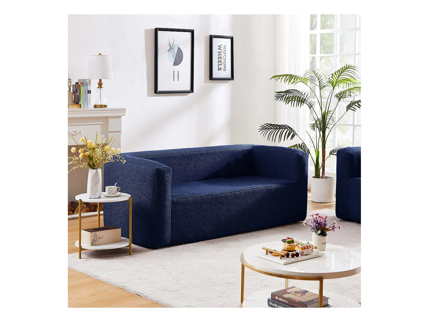 Salon gonflable 5 places - Terracotta - Intérieur et extérieur - Bleu