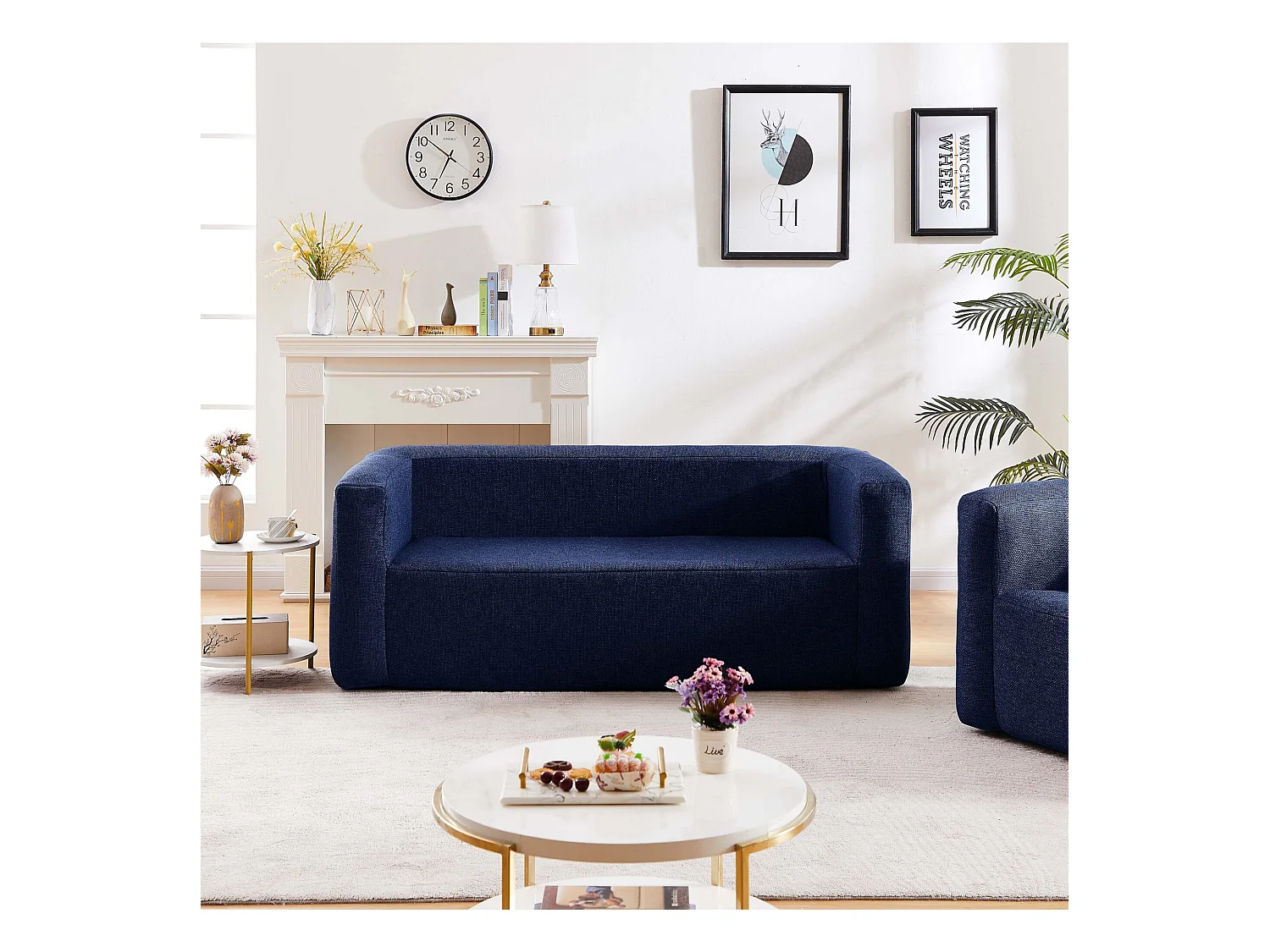 Salon gonflable 5 places - Terracotta - Intérieur et extérieur - Bleu