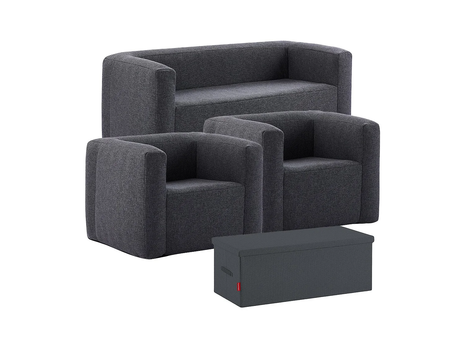 Salon gonflable 5 places - Terracotta - Intérieur et extérieur - Gris foncé