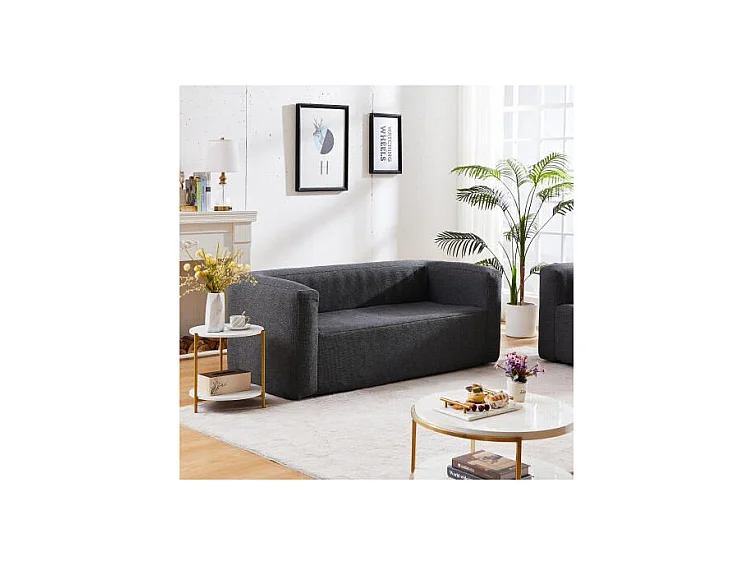 Salon gonflable 5 places - Terracotta - Intérieur et extérieur - Gris foncé