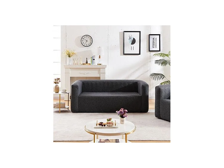 Salon gonflable 5 places - Terracotta - Intérieur et extérieur - Gris foncé