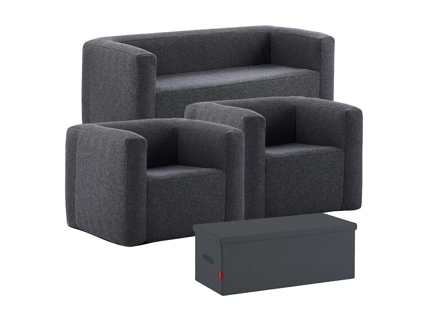 Salon gonflable 5 places - Terracotta - Intérieur et extérieur - Gris foncé