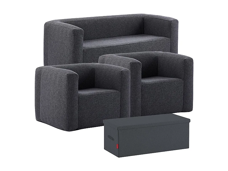 Salon gonflable 5 places - Terracotta - Intérieur et extérieur - Gris foncé