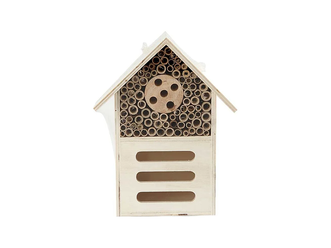 Casa de madera para insectos - 18 x 9 x 14 cm