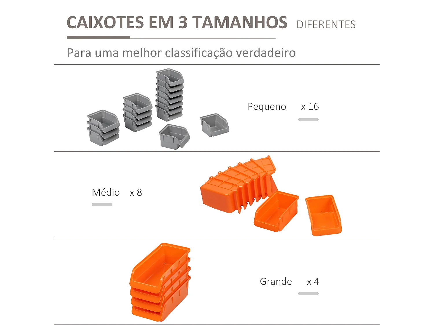 Organizador de herramientas Ana Homcom 44 piezas multiposición naranja/gris 53,5x95,5x22 cm