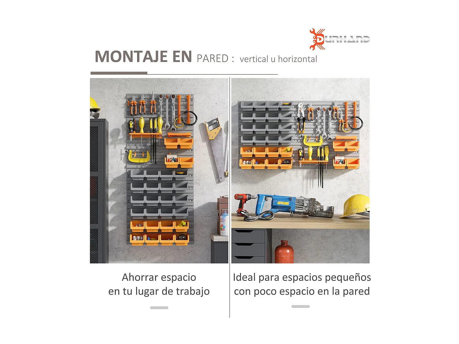 Organizador de herramientas Ana Homcom 44 piezas multiposición naranja/gris 53,5x95,5x22 cm