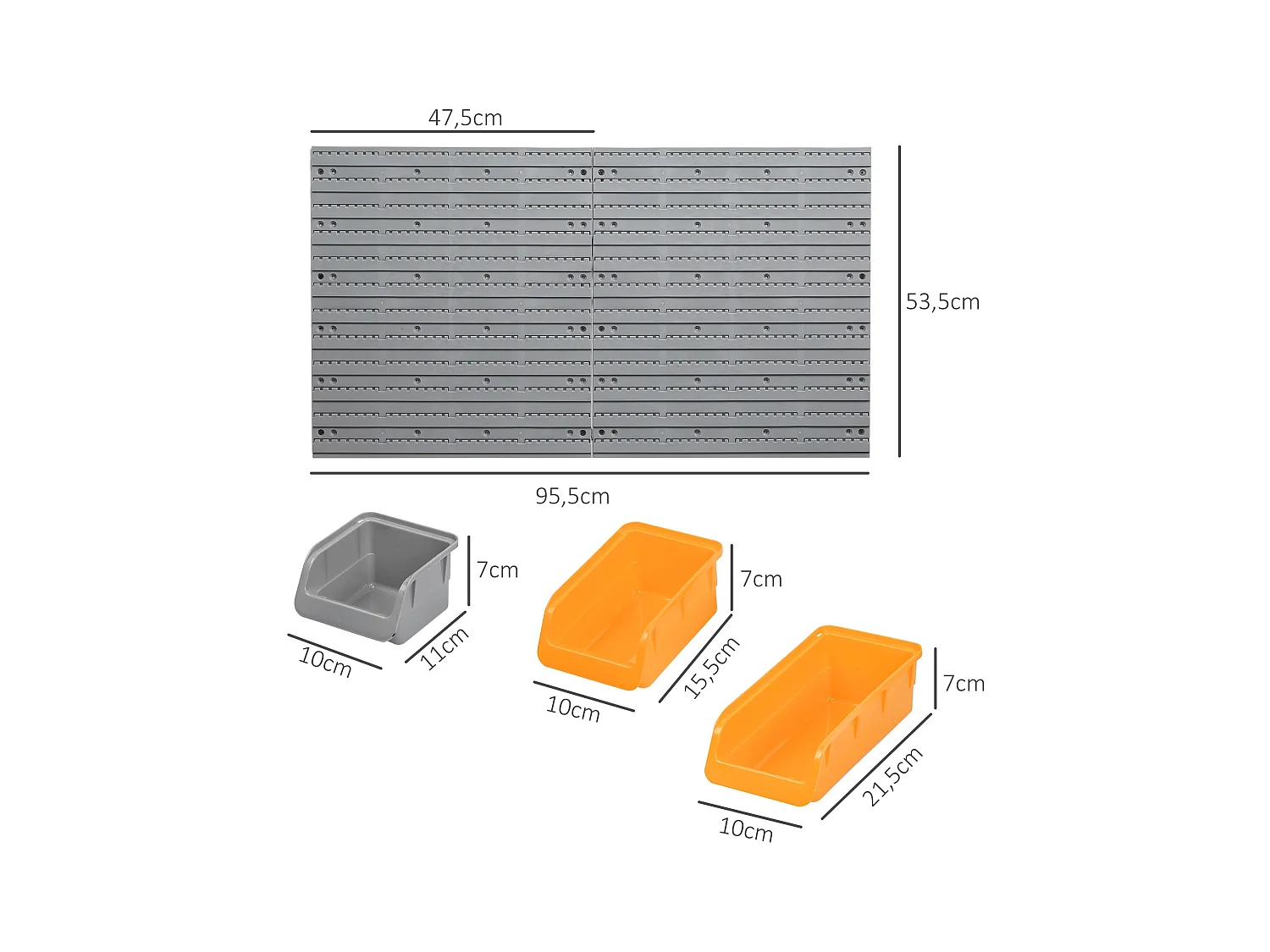 Organizador de herramientas Ana Homcom 44 piezas multiposición naranja/gris 53,5x95,5x22 cm