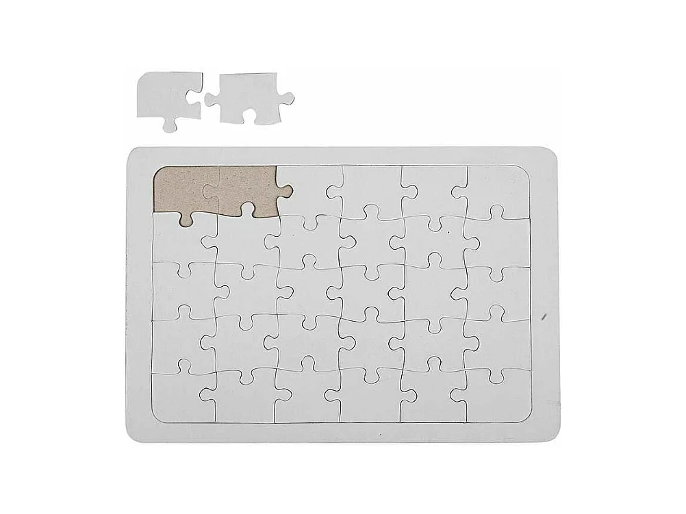 Puzzle à décorer blanc 21 x 30 cm - 30 pièces