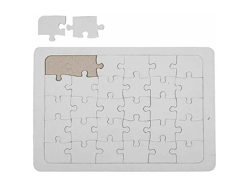 Puzzle decorativo blanco 15 x 21 cm - 30 piezas