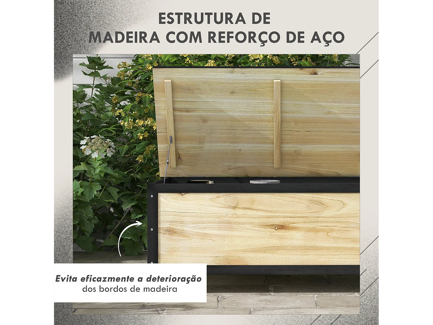 Baú de Armazenamento Outsunny 121L com Rodas - Ideal para Jardim e Varanda