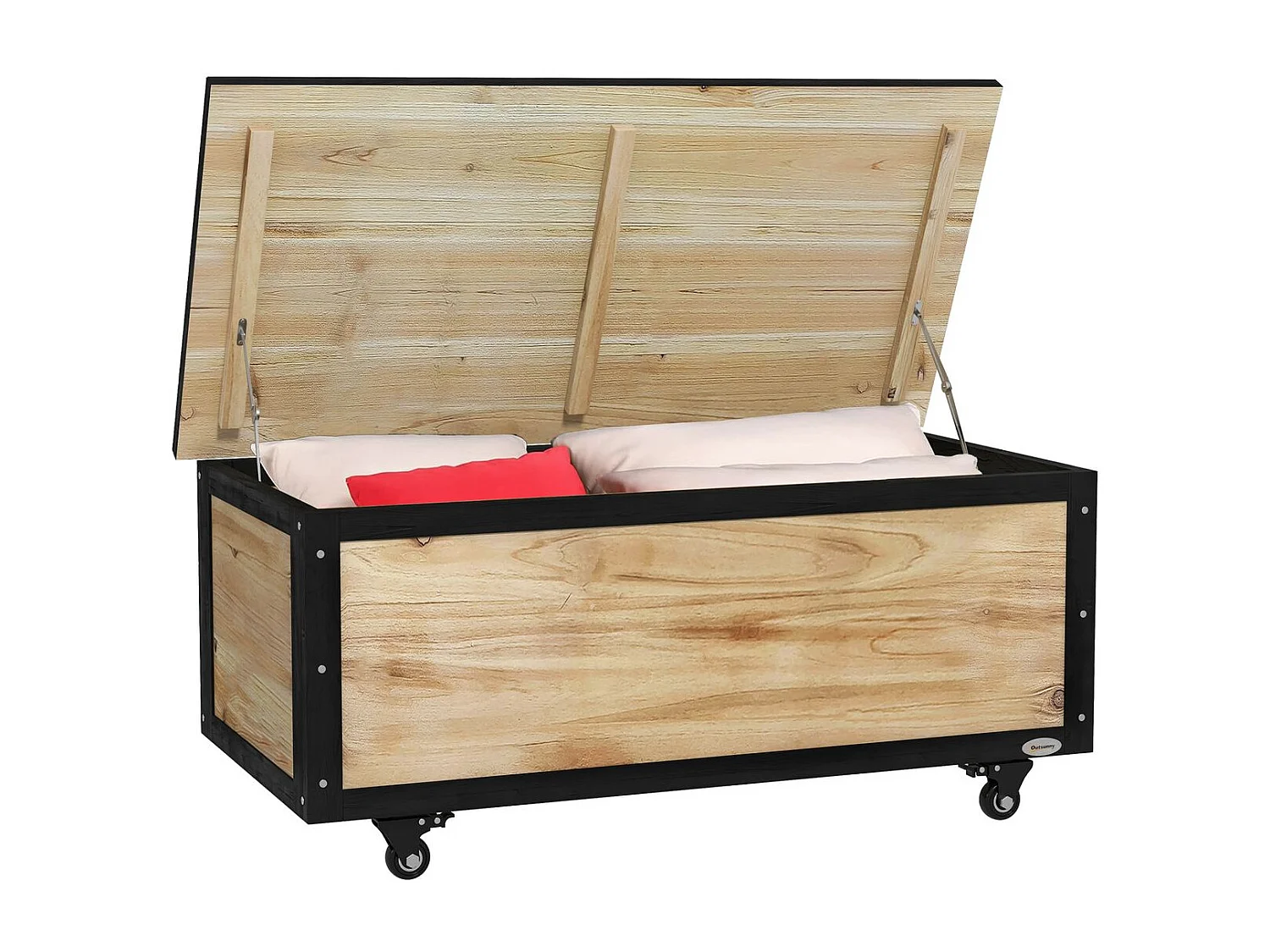 Baú de Armazenamento Outsunny 121L com Rodas - Ideal para Jardim e Varanda