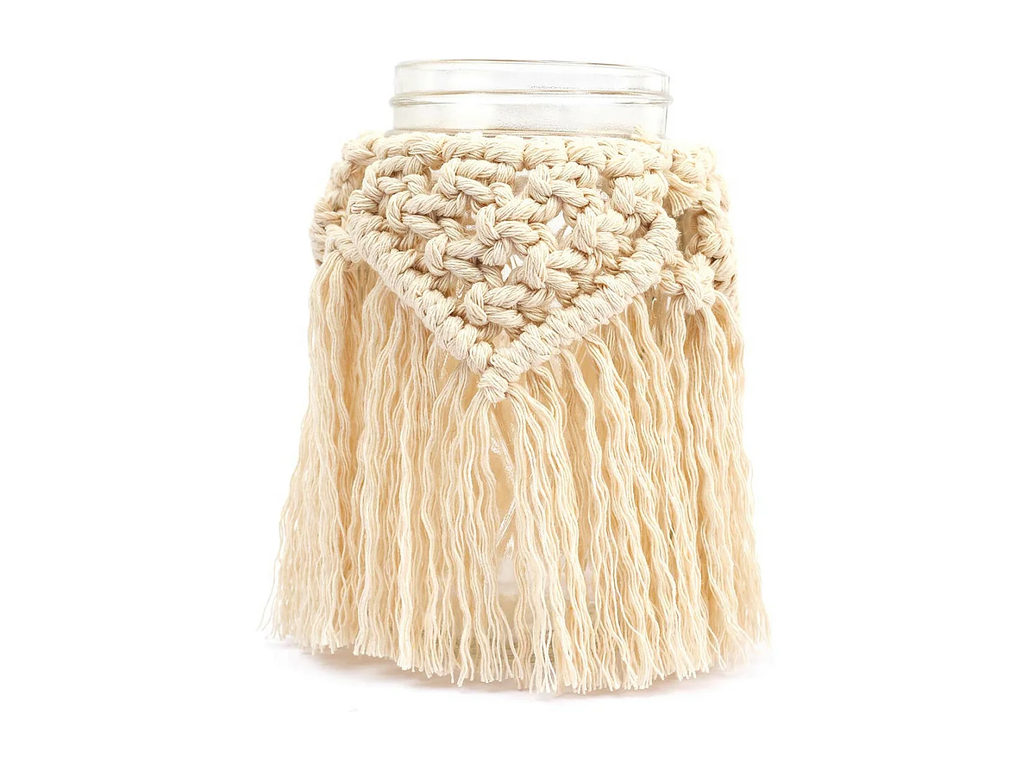 Bougie bohème en macramé à faire soi-même