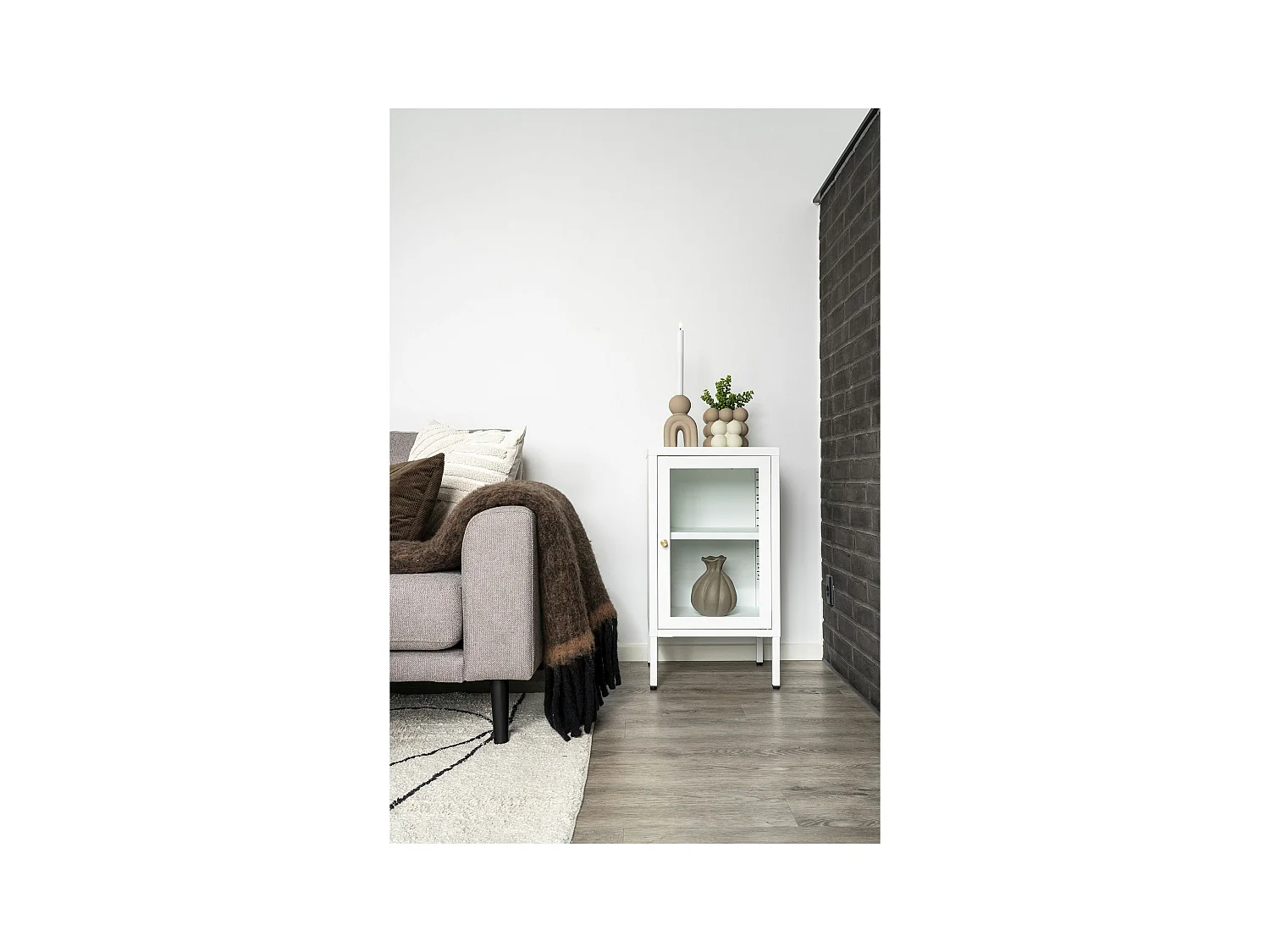 Gouveia Kandelaar keramiek bruin.