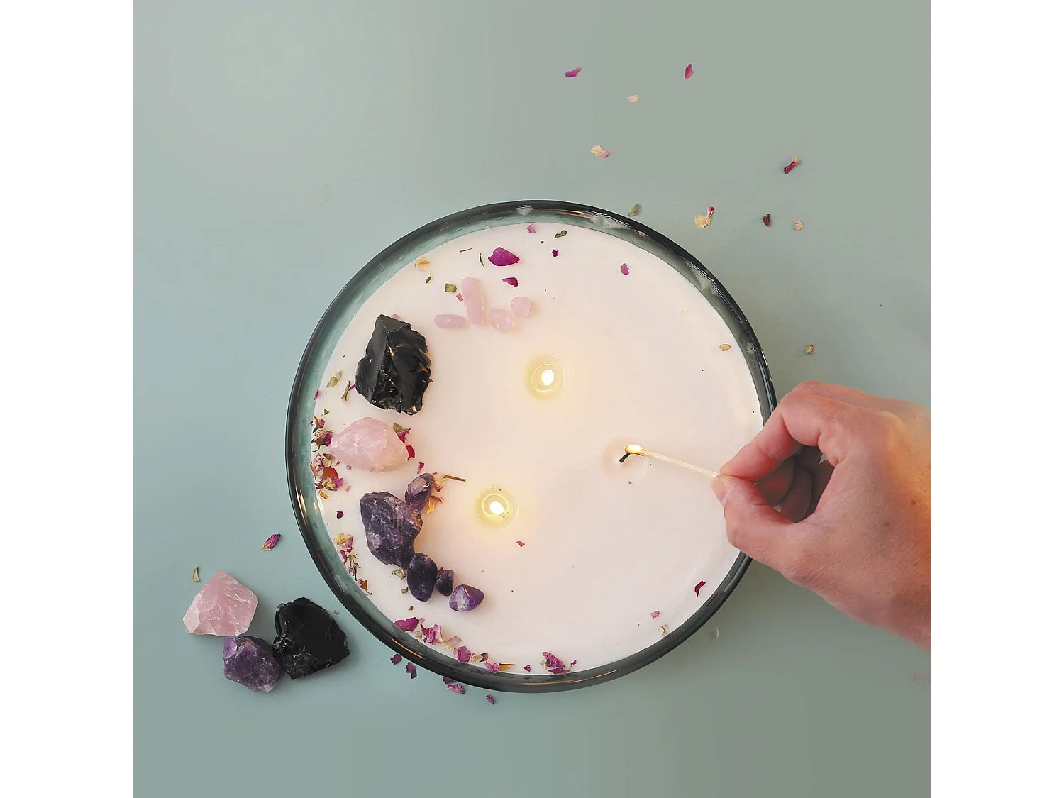 Bougie lithothérapie à faire soi-même