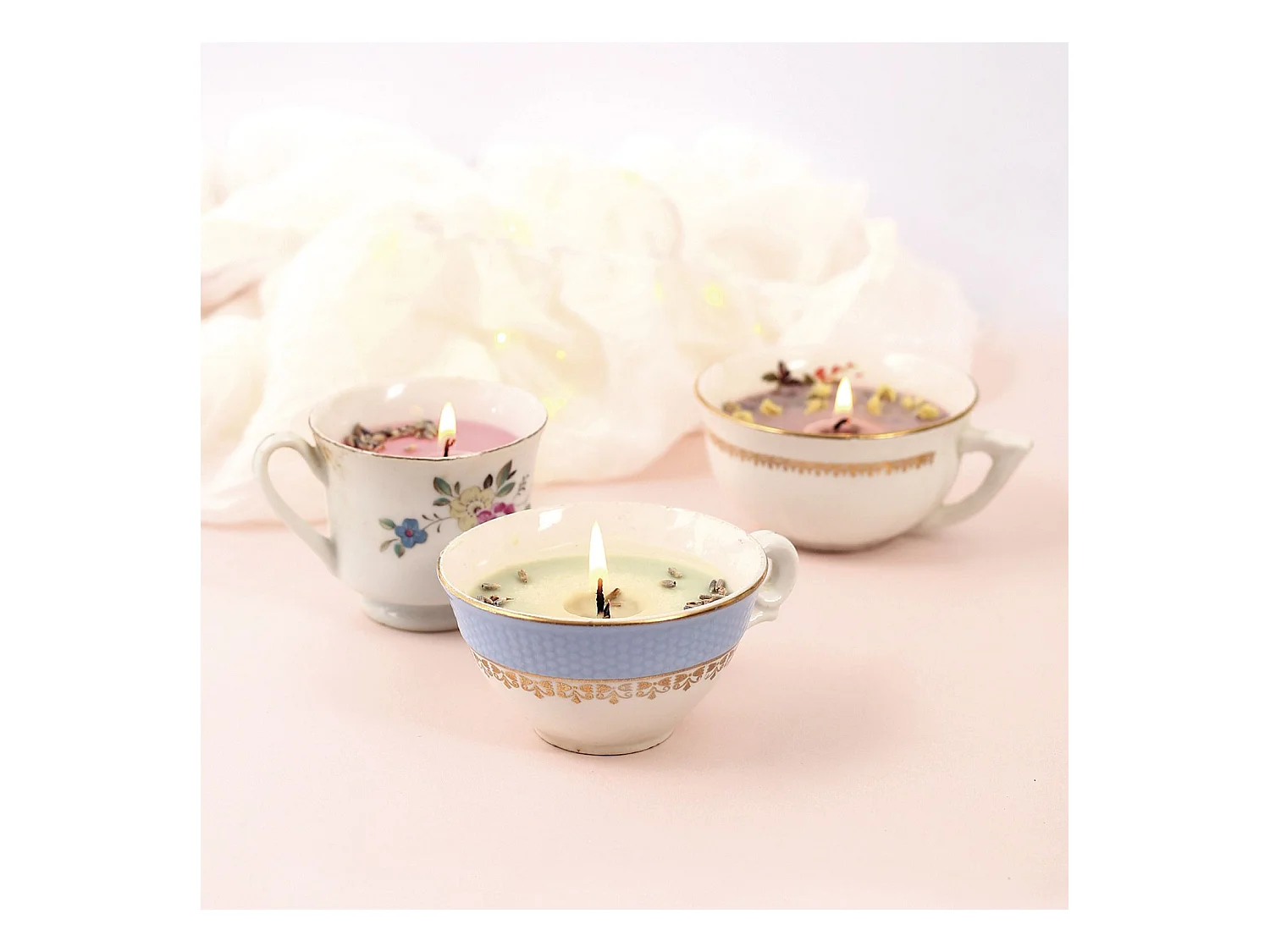 Coffret DIY bougies colorées et fleuries