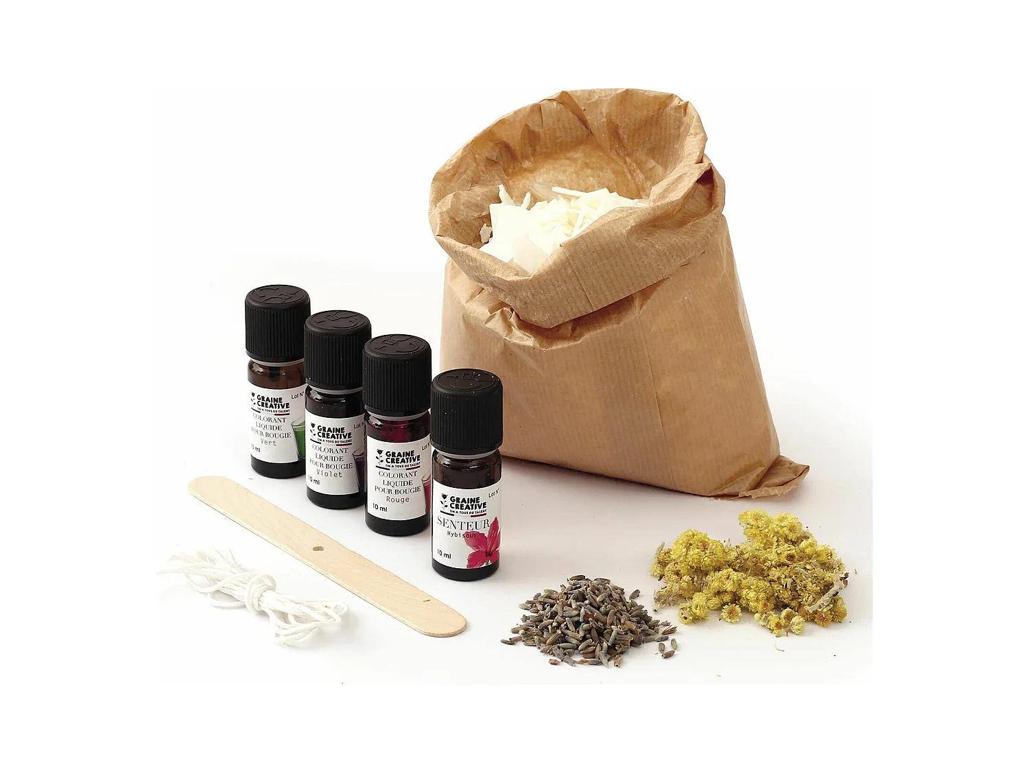 Coffret DIY bougies colorées et fleuries