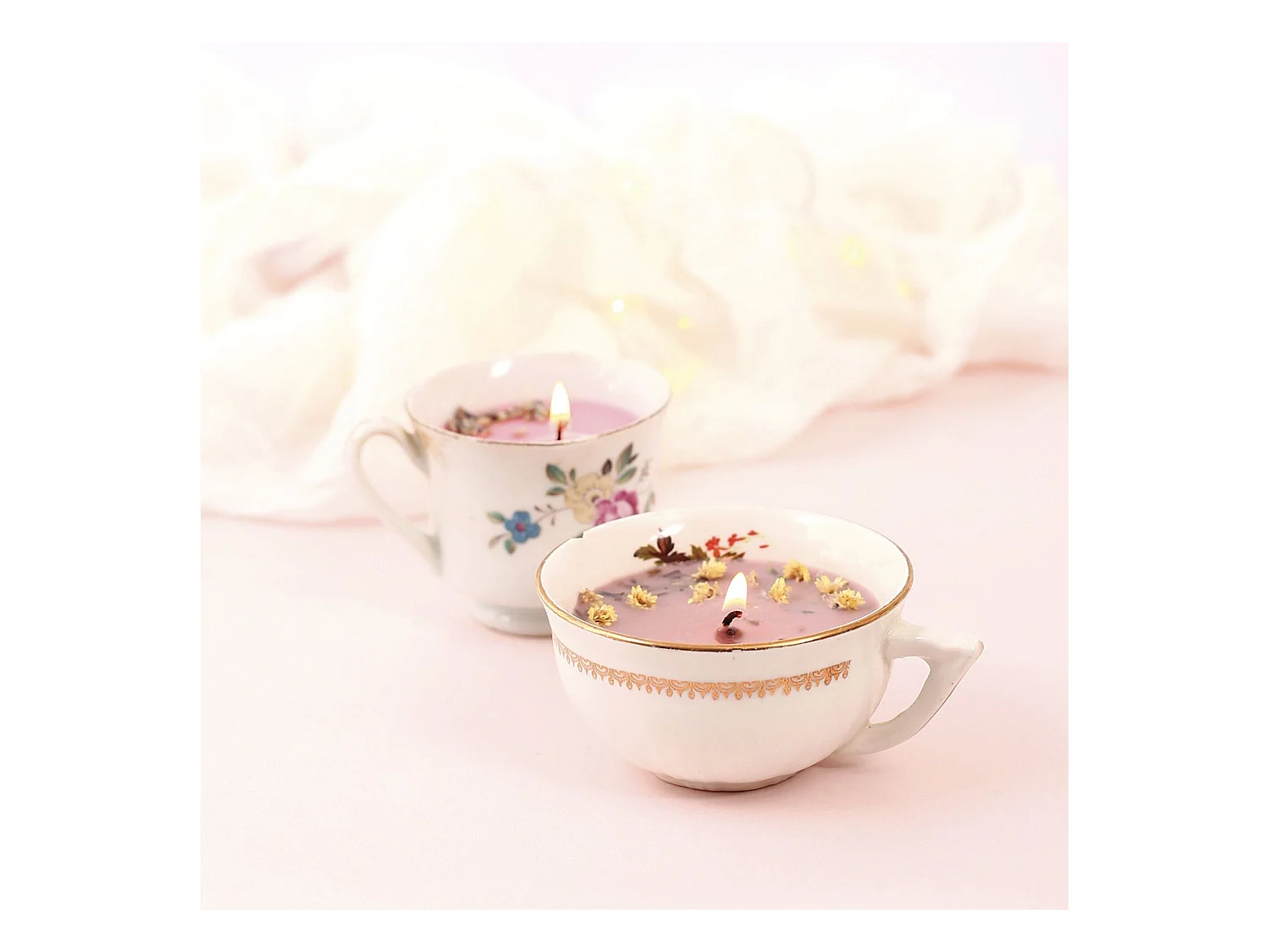 Coffret DIY bougies colorées et fleuries