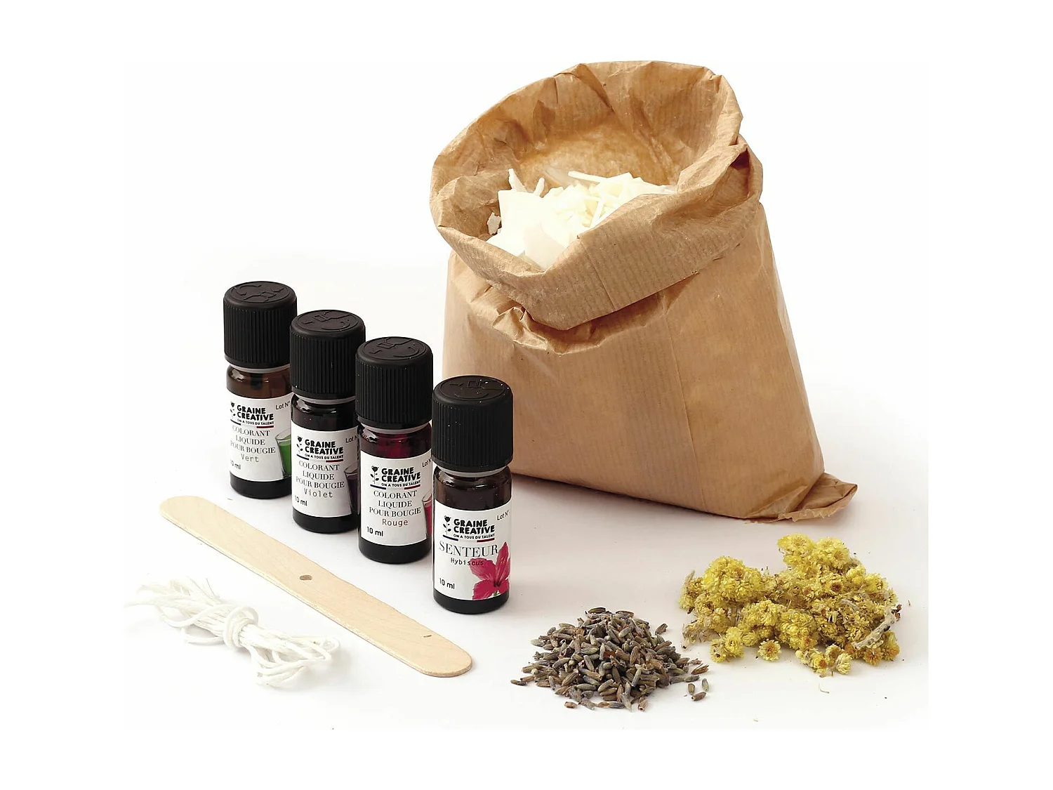 Coffret DIY bougies colorées et fleuries