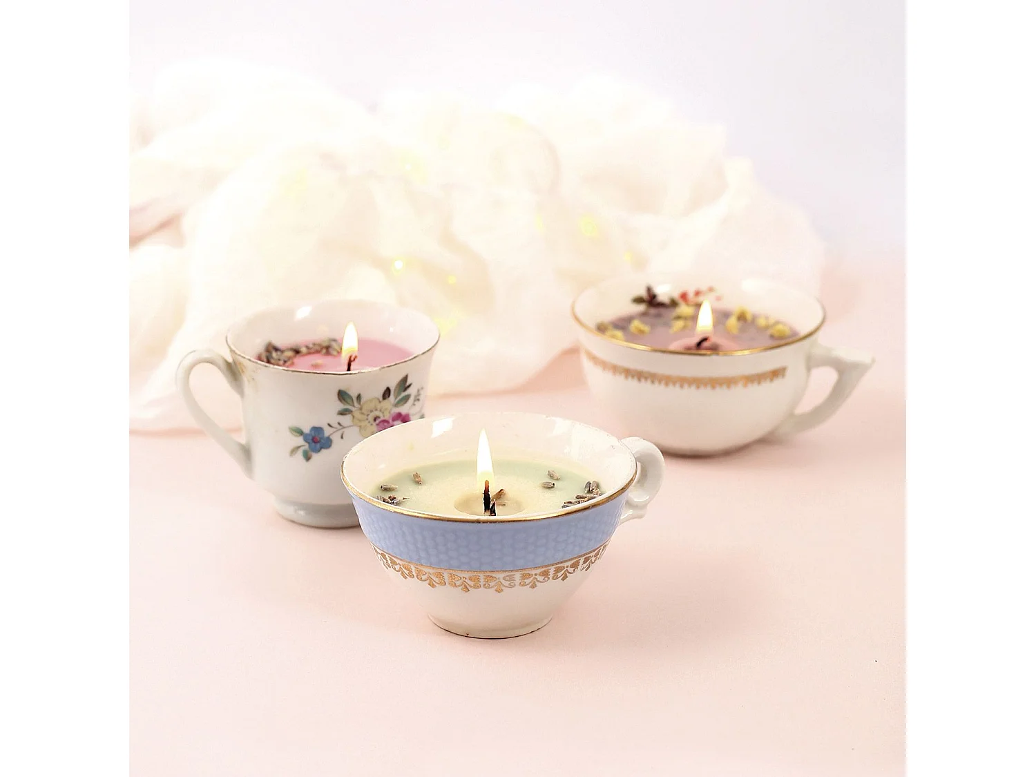 Coffret DIY bougies colorées et fleuries