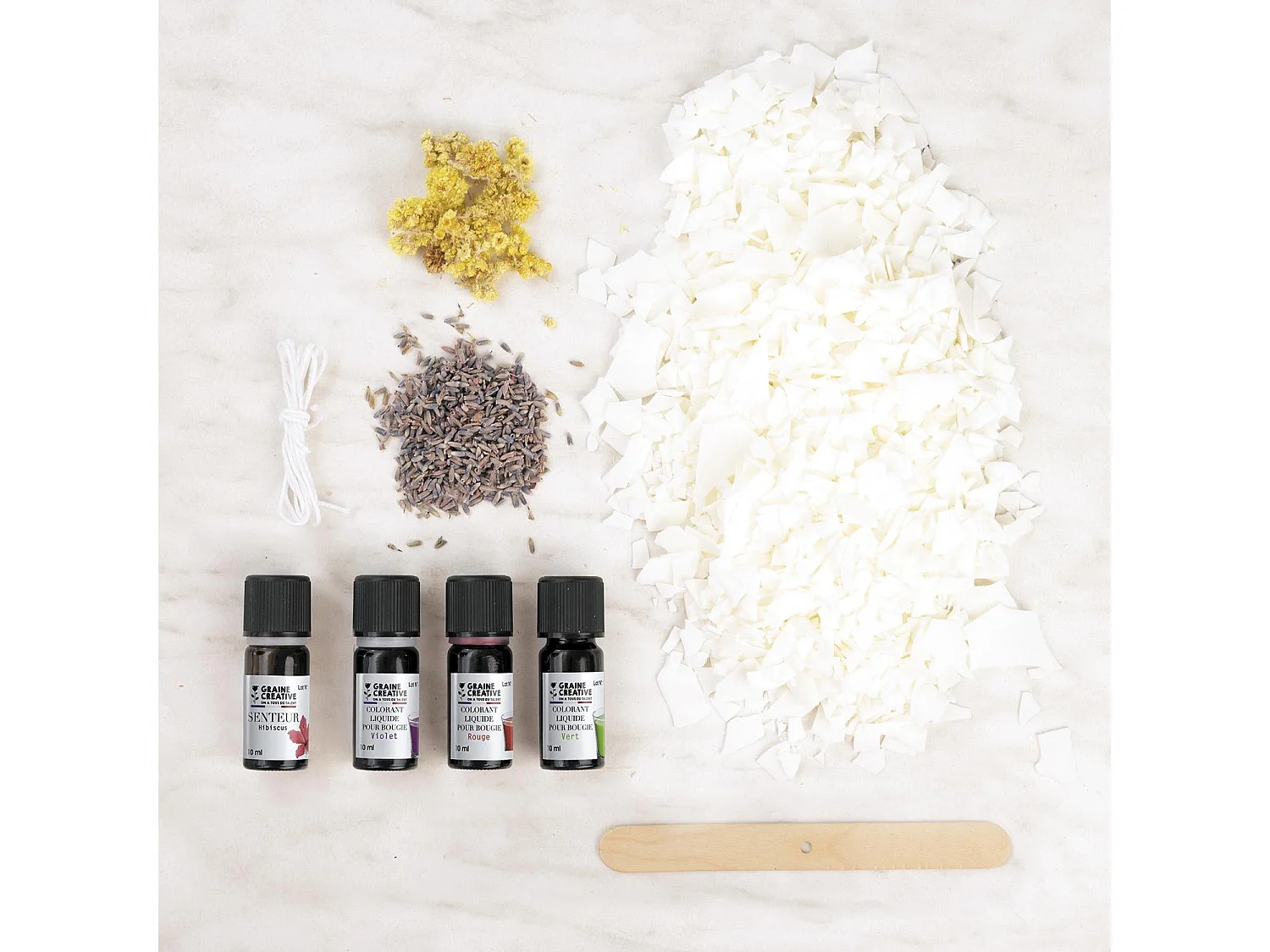 Coffret DIY bougies colorées et fleuries