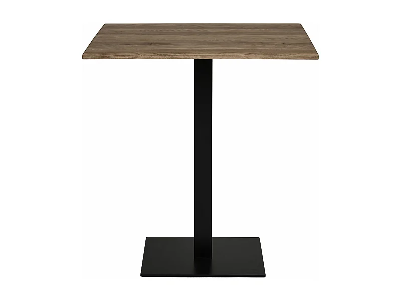 Mesa de centro de roble ahumado con base de metal negro 70 x 70 x 75 cm