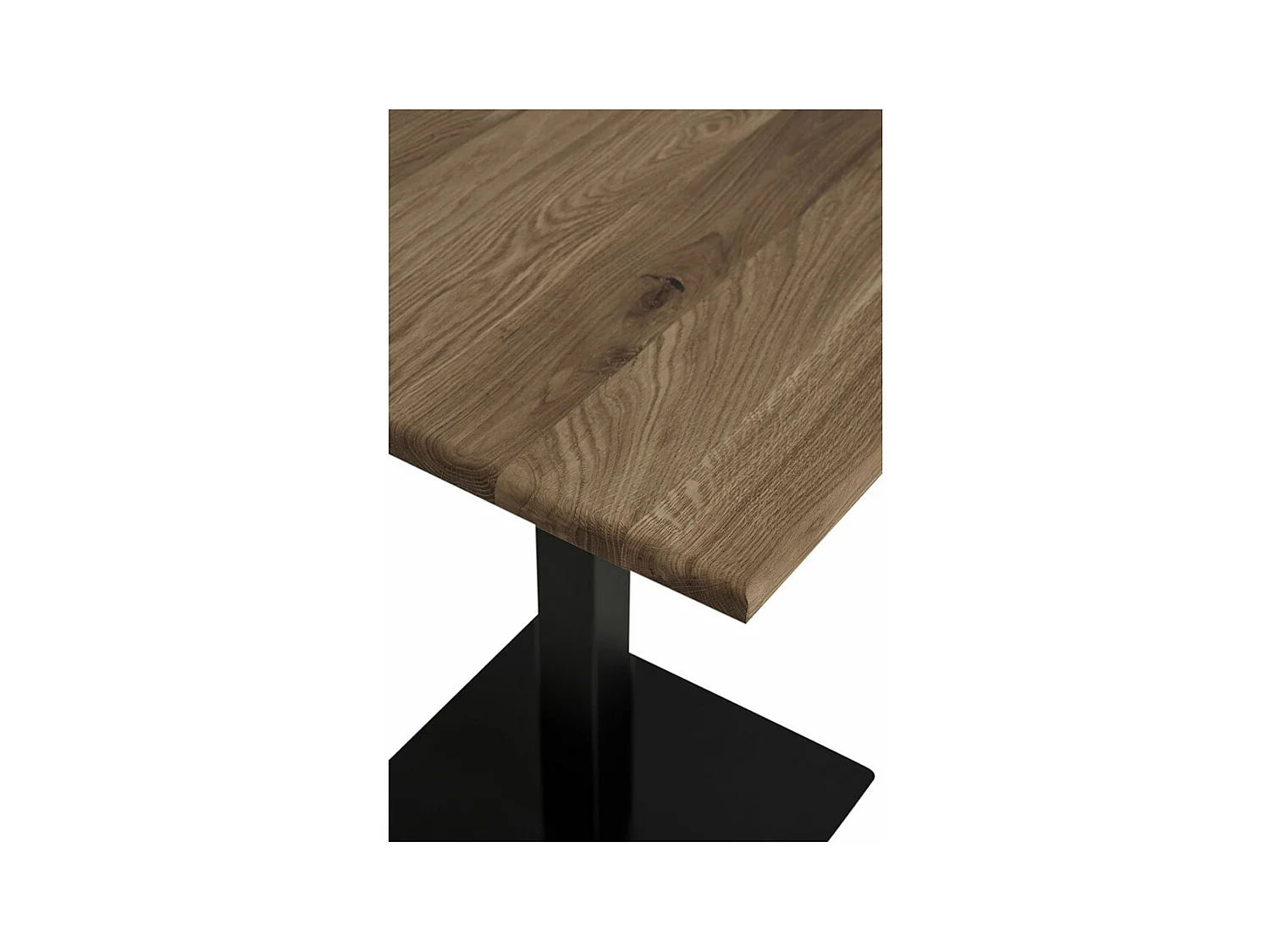 Mesa de centro de roble ahumado con base de metal negro 70 x 70 x 75 cm