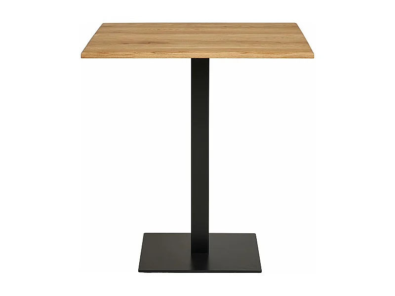 Mesa de centro de roble con base de metal negro 70 x 70 x 75 cm