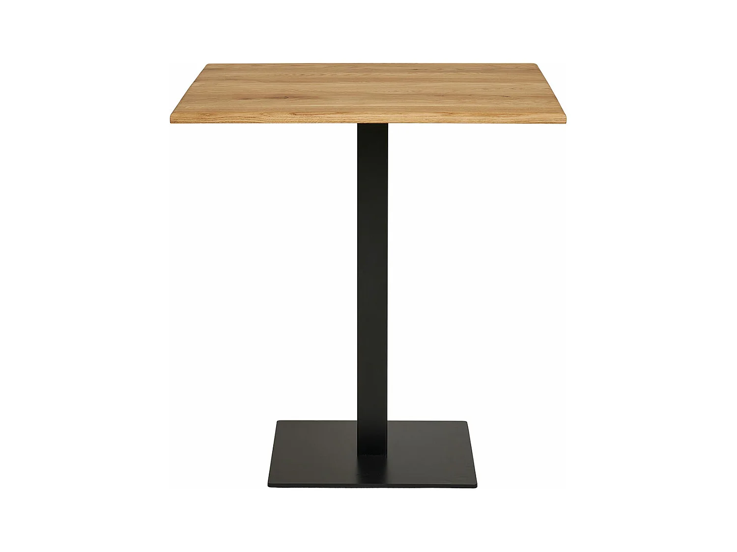 Mesa de centro de roble con base de metal negro 70 x 70 x 75 cm