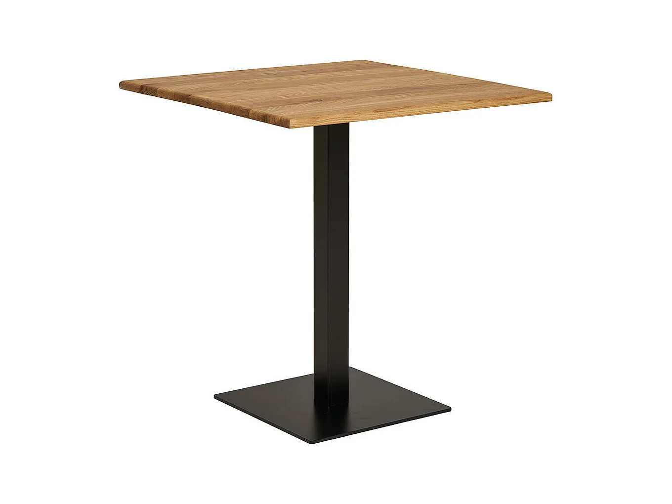 Mesa de centro de roble con base de metal negro 70 x 70 x 75 cm