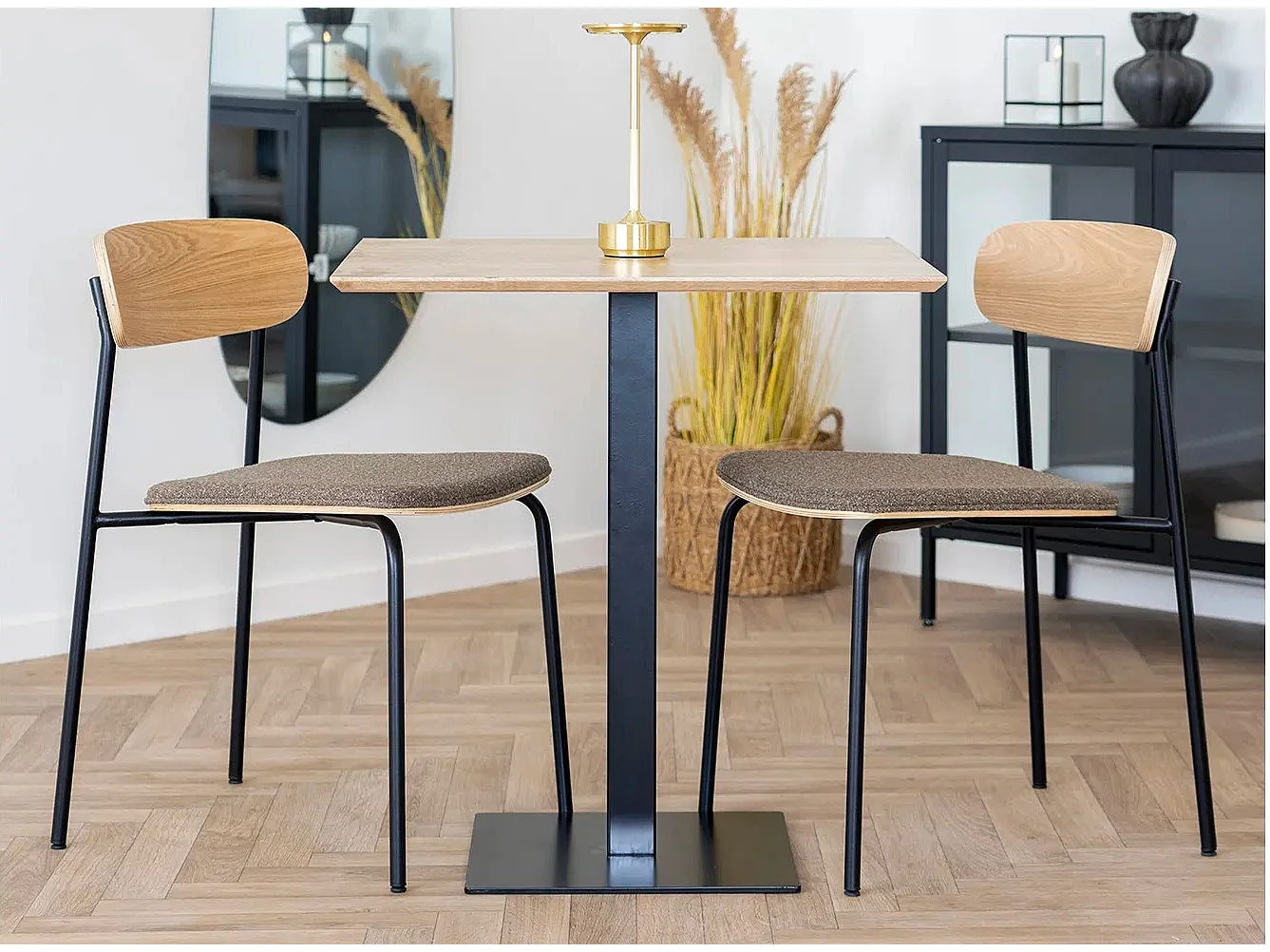 Table de café FANO 70cm – Bois clair ou noir – Design minimaliste-Noir