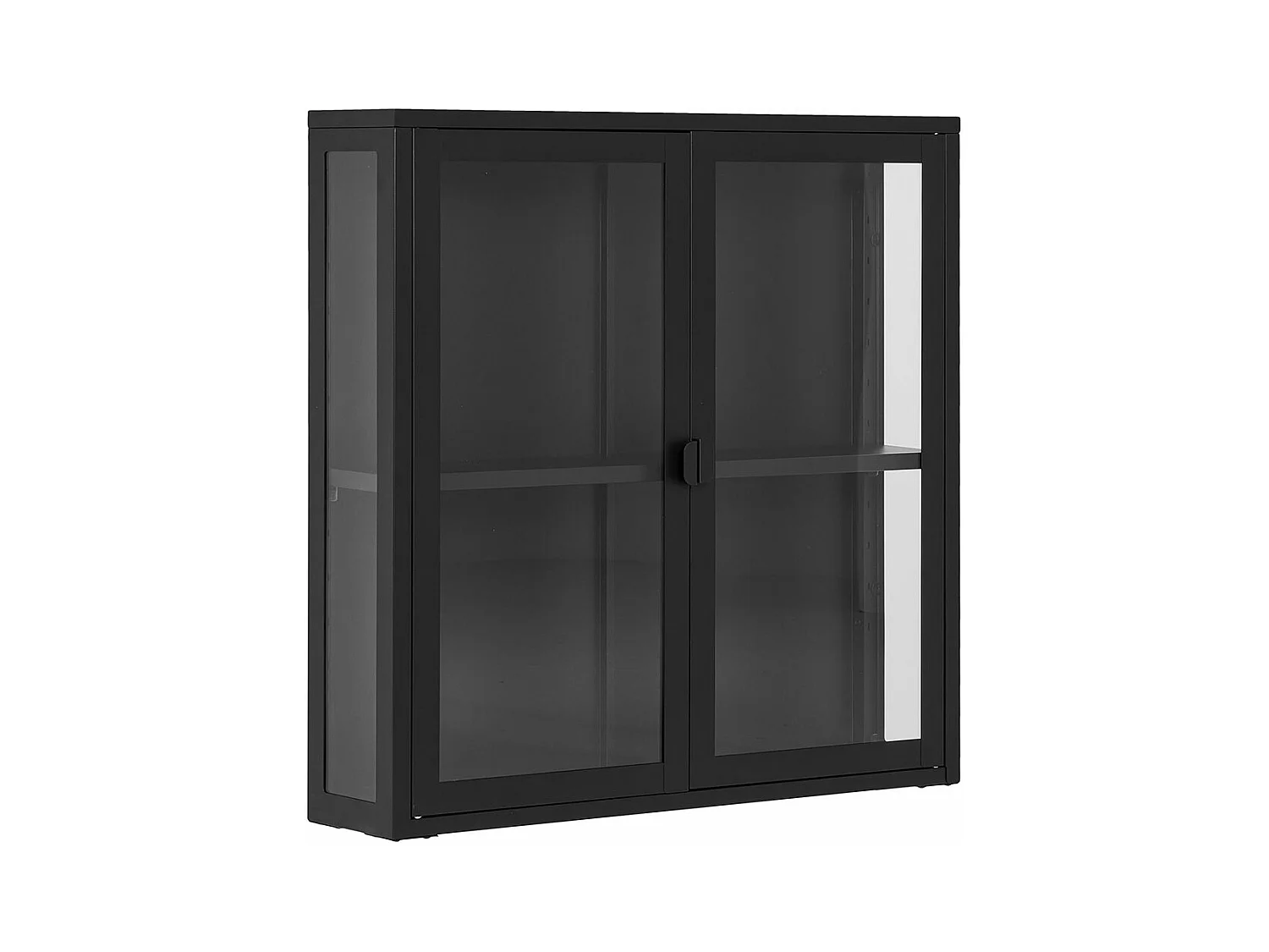 Brisbane vitrine suspendue, 2 portes en verre noires.
