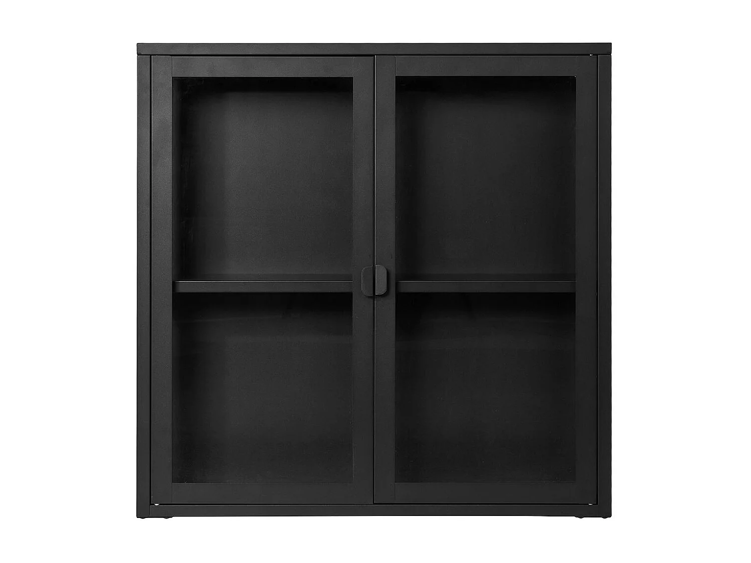 Brisbane vitrine suspendue, 2 portes en verre noires.