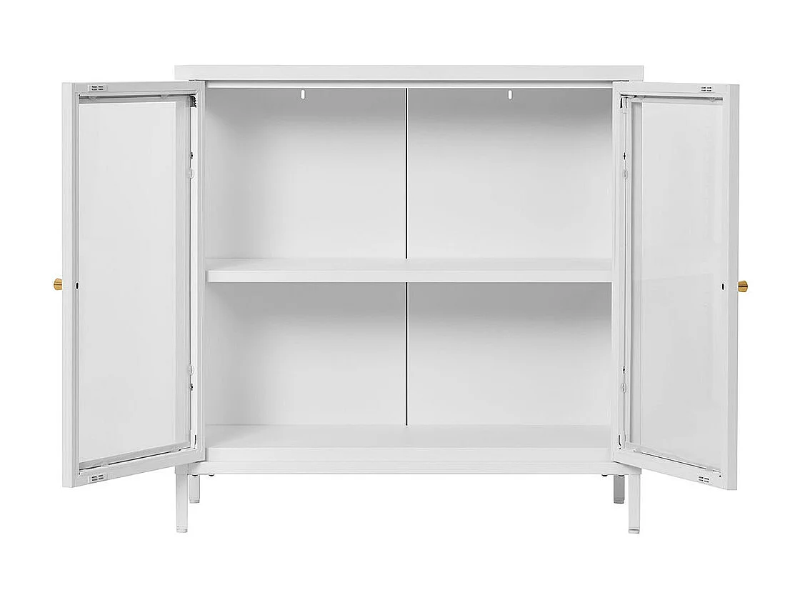 Armoire 2 portes vitrées acier blanc 80 x 35 x 80 cm