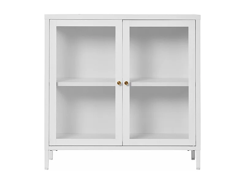 Armoire 2 portes vitrées acier blanc 80 x 35 x 80 cm
