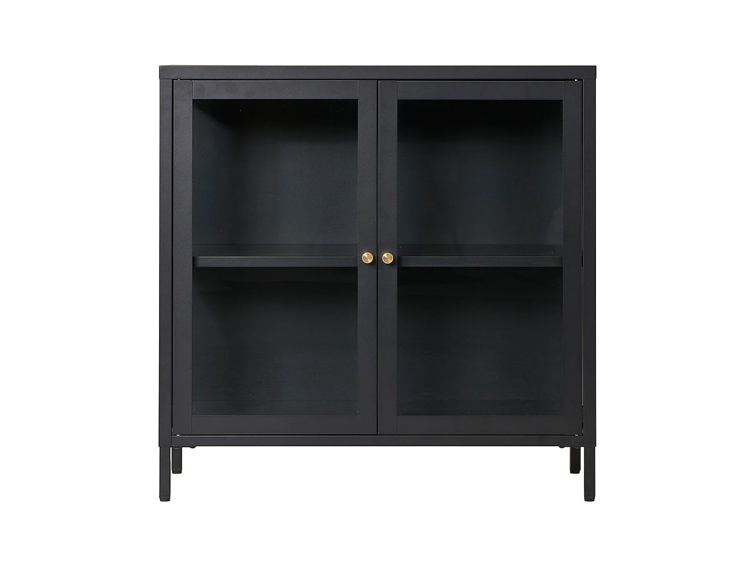 Dalby Sideboard 2 Glas Türen schwarz.